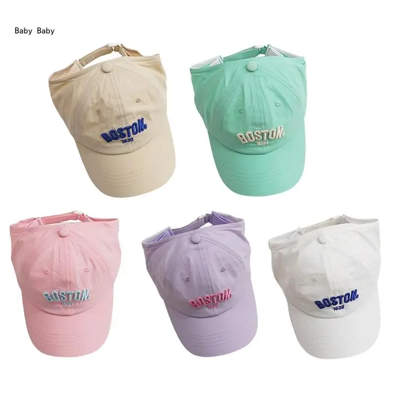 

Шляпа от солнца для маленьких девочек, пустая шляпа от солнца, дышащая бейсболка с хвостиком, Q81A