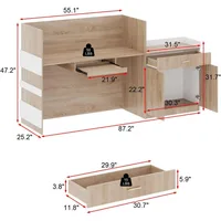 FAMAPY Reception Desk with Drawer & Cabinet, Counter with Keyboard Tray, Reception Desks 2