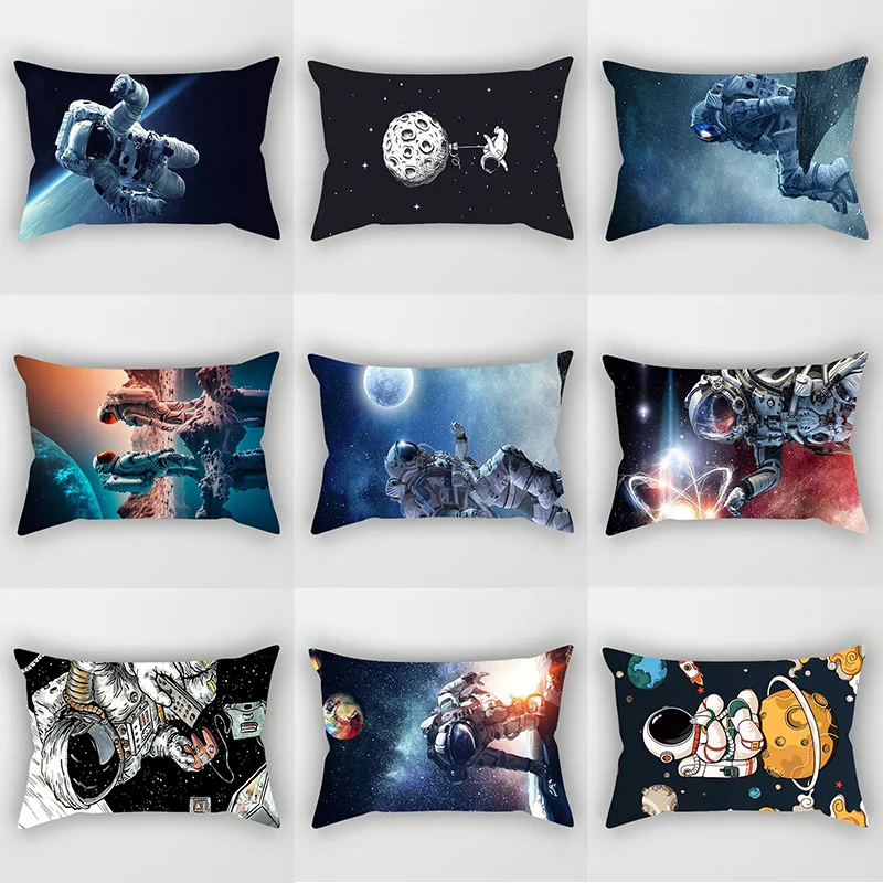 

Astronaut Spacewalk Exploration Pillow Covers Short Plush Velvet Rectangle Pillow Case Room Decor Home Decoration Cushions Cover