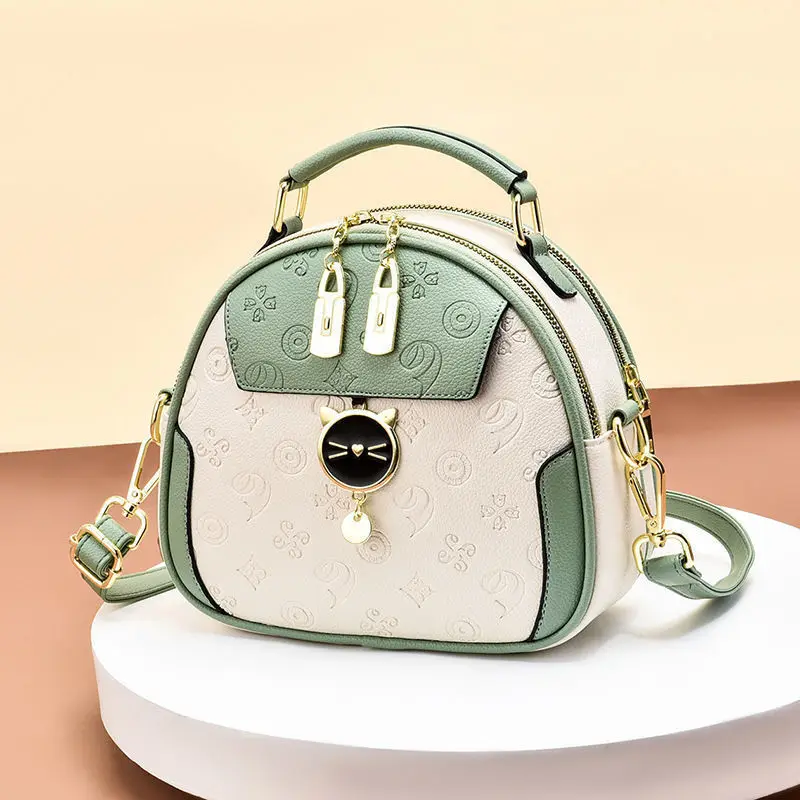 thumbnail image 1 of Bolso de hombro Fashion Clash para mujer, estilo coreano, con correa ancha, bandolera para niñas, sencillo y bonito, bolso pequeño, redondo, de metal., 1 of 4