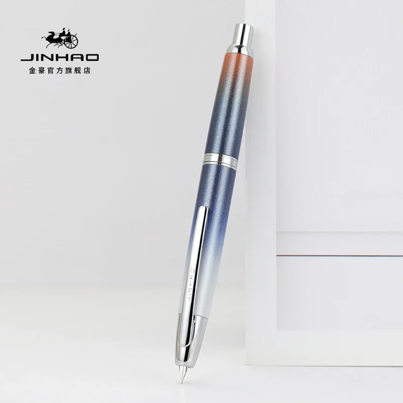 JINHAO 10 Metal Press Fountain Pen Pattern Design EF F Nib Writing Ink Pens School Office Supplies Gifts Pens fountain pen metal pen