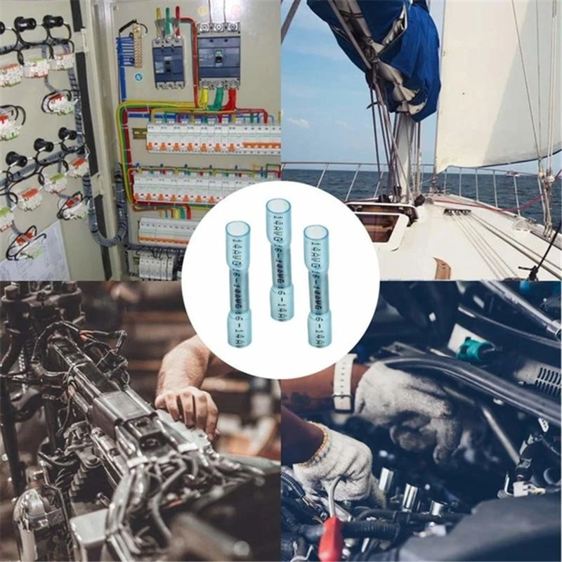 Description Picture 4 of item100PCS Assorted Fullly Insulated Heat Shrink Butt Splice Connectors Waterproof Crimp Terminals Soldering Sleeve Kit