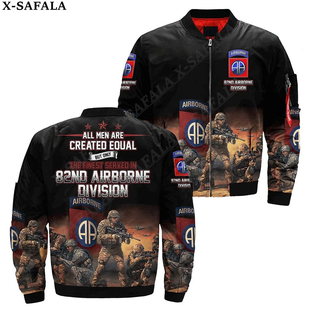 82nd Airborne Division Veteran Army 3D Bomber Jackets Zipper