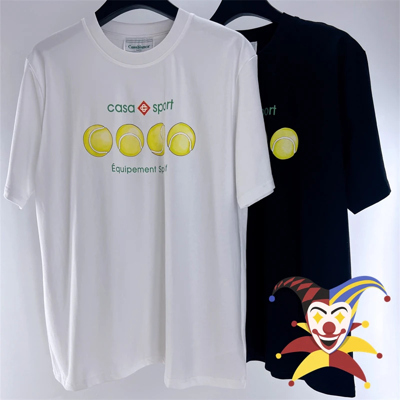 

Tennis Pattern Print Casablanca T Shirt Men Women Tee Top Casual T-Shirt