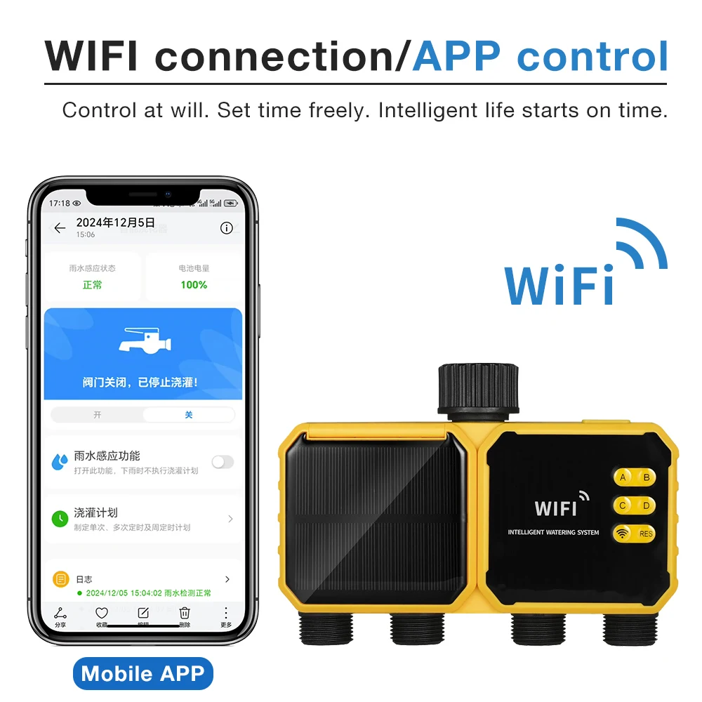 รูปสินค้า ตัวควบคุมรดน้ำอัจฉริยะ WiFi พลังงานแสงอาทิตย์