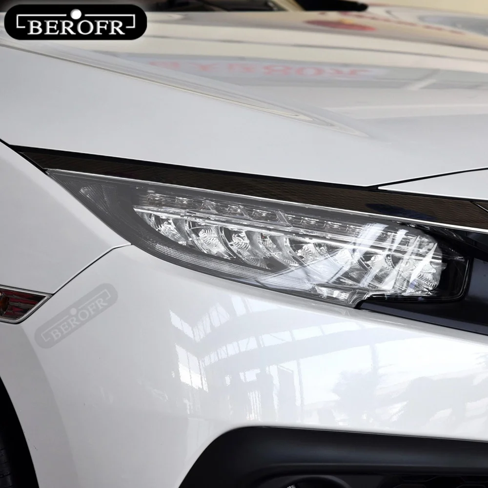 Für Honda Civic 10th 2016-2021 19 2020 TPU Auto Scheinwerfer Film Schutz Aufkleber Lampe Hauben Transparent Rauch schwarz Zubehör – Detail 4