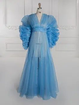 Clear Sale Pleated Organza Maternity Dresses for Photoshoot Petite Pregnancy Women Baby Shower Gown(Dress Length 153-155cm)