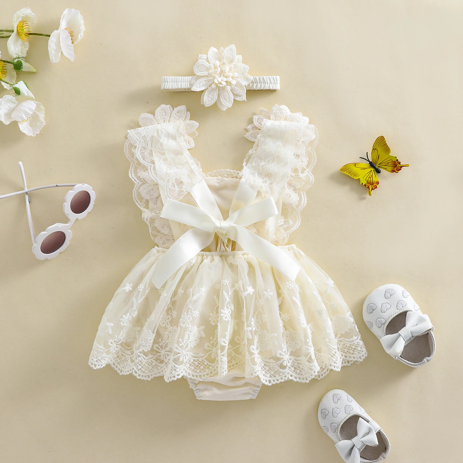 Baby Girl Lace Romper 2