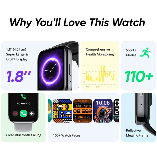 Xiaomi Redmi Watch 3 Reloj Inteligente, 1.75 AMOLED 390×450 pixel, 5ATM,  Oxigeno en Sangre Ritmo Cardiaco, Bluetooth Llamada Telefónica, Hombre / Mujer  Reloj Inteligente, Versión Global - AliExpress