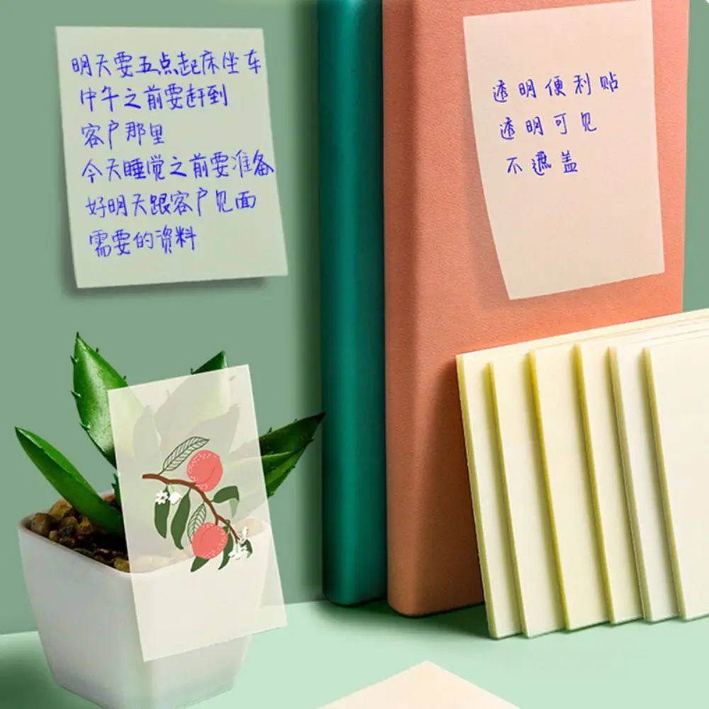 

Creative Transparent Square Sticky Note For School Supplies Stationery Scrabooking DIY Material School Supplies Sticky Notes