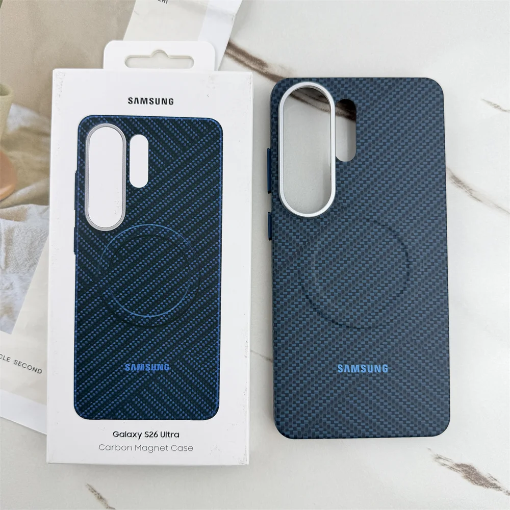 Ultra Thin Carbon Fiber Texture Magnetic Case with Alloy Lens Protection