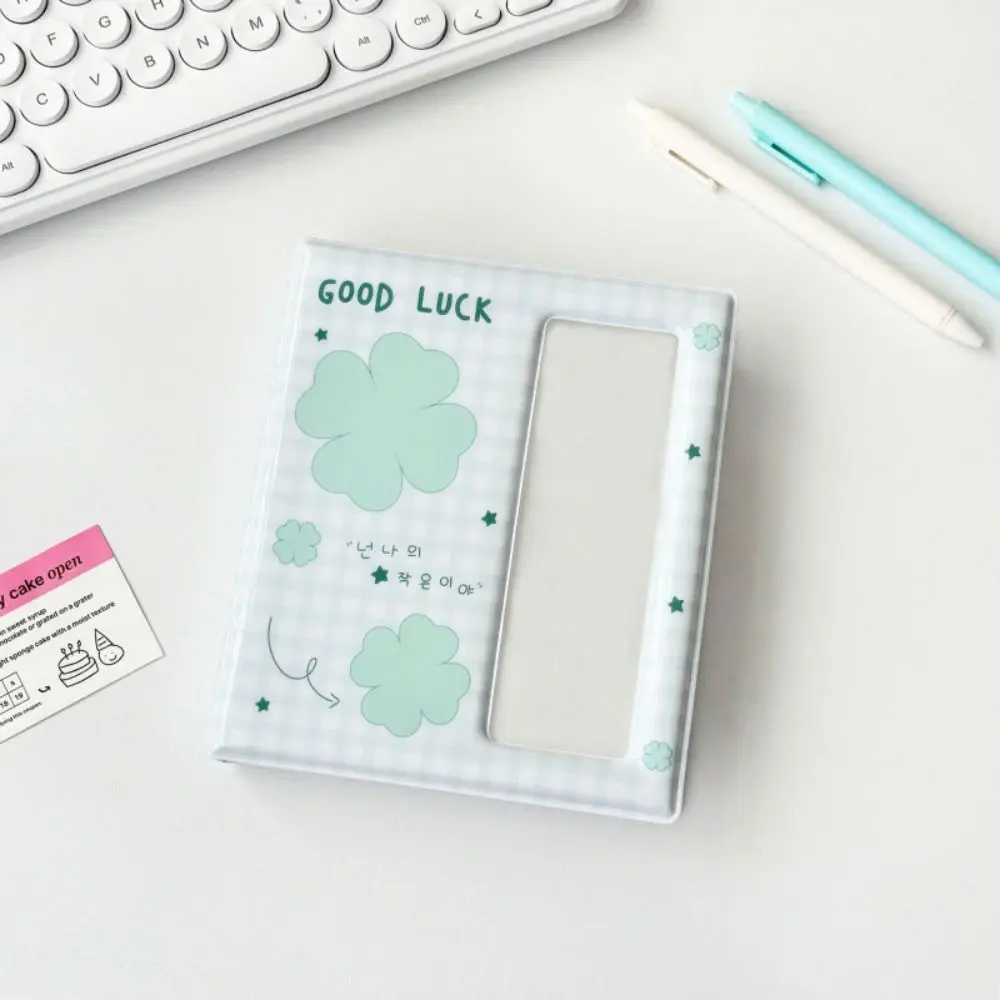 Cute Cartoon 4 Continuous Albums 64 Pockets Clear Pockets Photo Album Holder with Inner Page PVC Small Card Collect Book