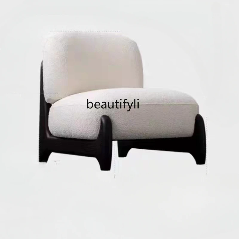 

Одноместный Диван из массива дерева в скандинавском стиле, дизайнерское кресло для отдыха в стиле ретро для чтения, гостиной, балкона, тканевая мебель для дивана