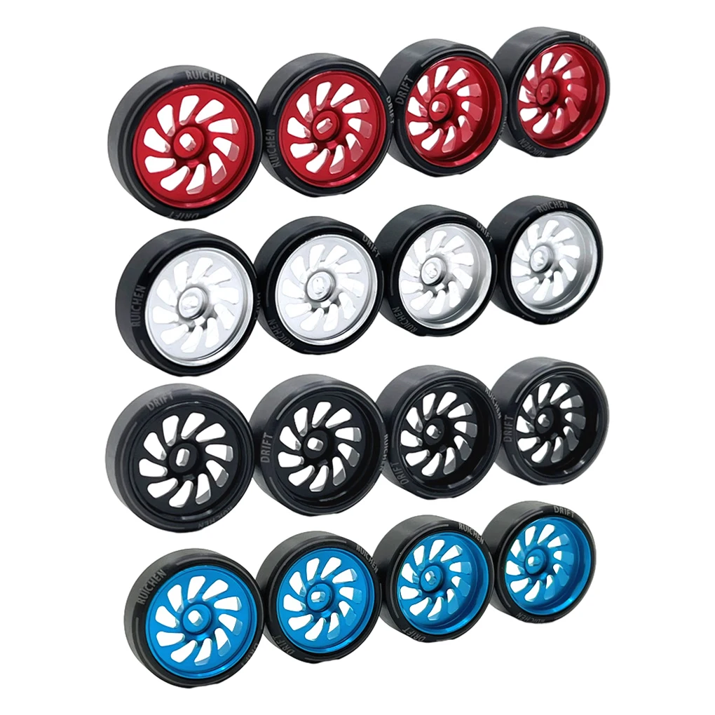 

4 шт., 27 мм шины для дрифта, металлический обод колеса для 1/28 Wltoys K969 K979 K989 P929 P939 Φ для Kyosho Mini-Z Mini-Q Mini-D