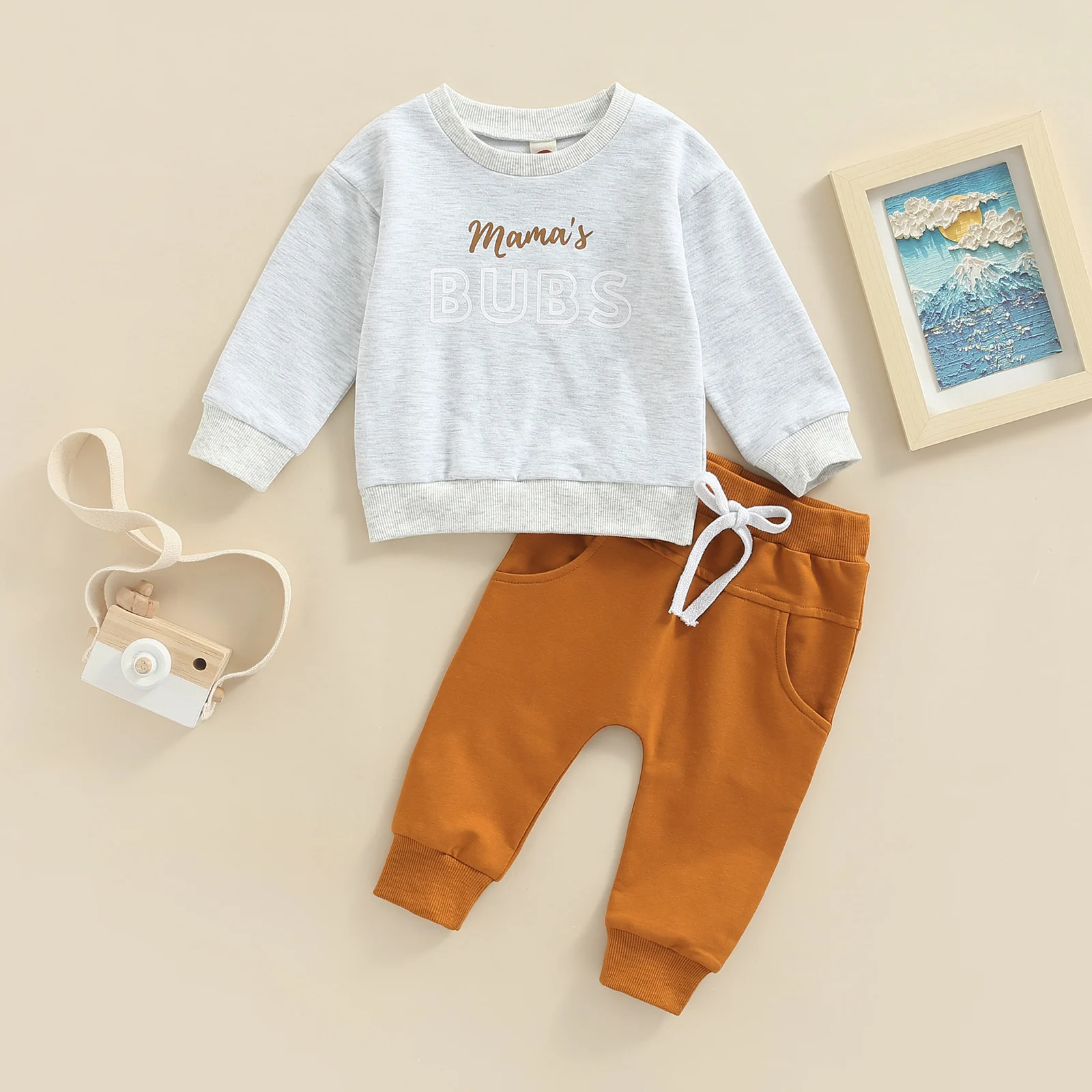 Citgeett Autumn Toddler Baby Boy Girls Fall Outfits Long Sleeve Letter Print Pullover Tops + Pants Spring Clothes Set