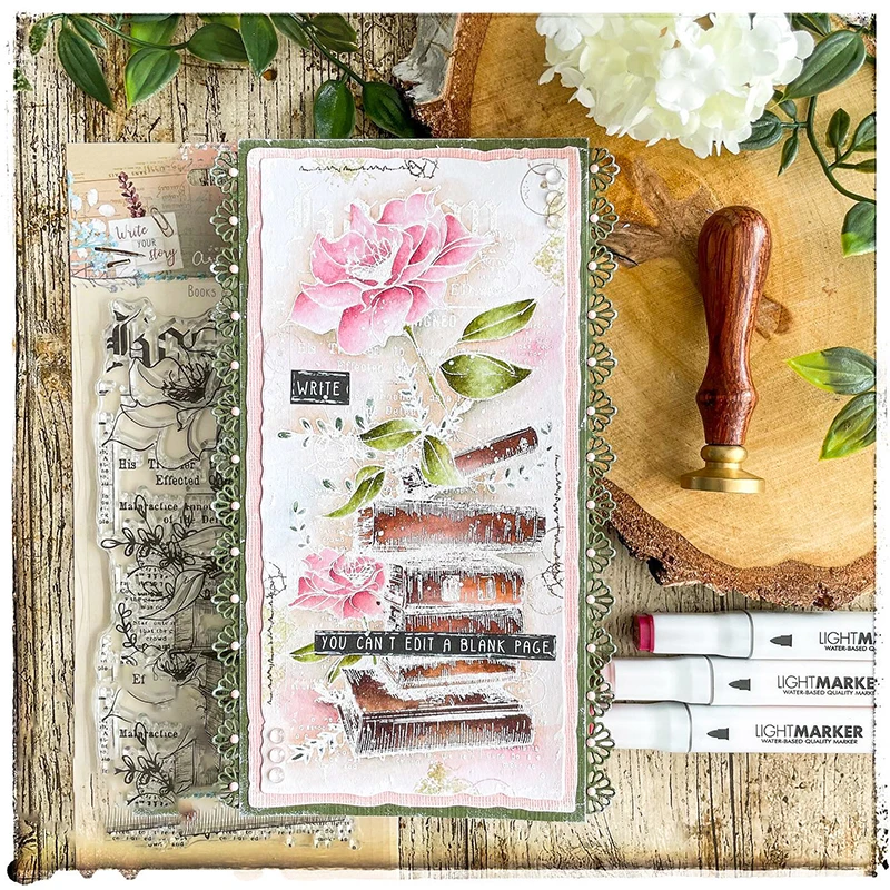 Cherry Hydrangea Tulip Violet Iris Flowers Butterfly Dragonfly Stamp for Scrapbooking Cards