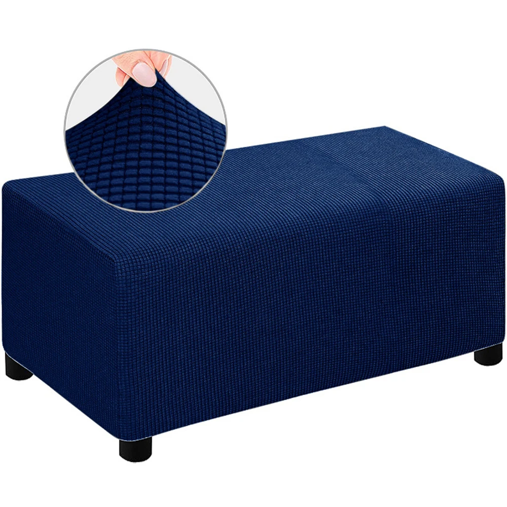 

Rectangle Ottoman Cover Jacquard Thicken Storage Stool Covers Stretch Footrest Furniture Protector Chair Slipcover S/M/L/XL