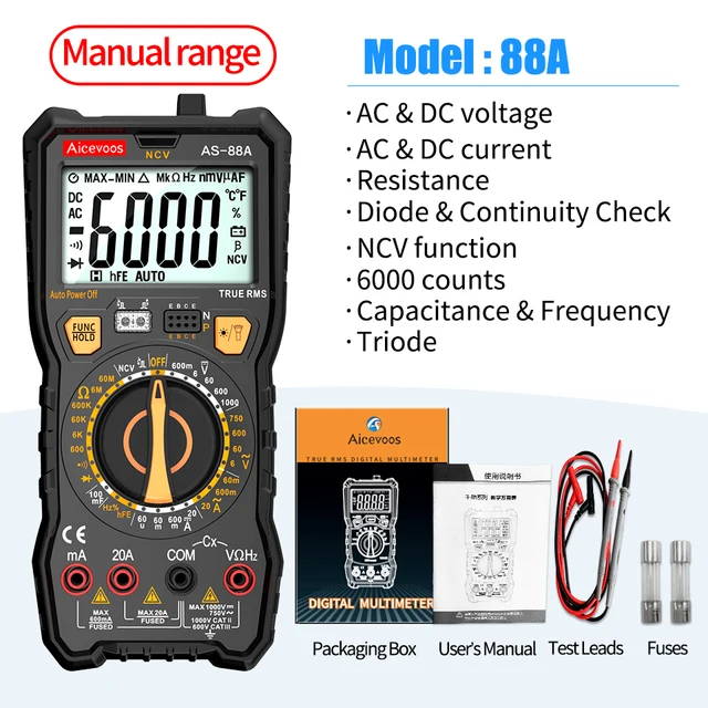 Digitale Stromzange 600A AC TRMS Für AC-DC Messungen - 980276009 - HT