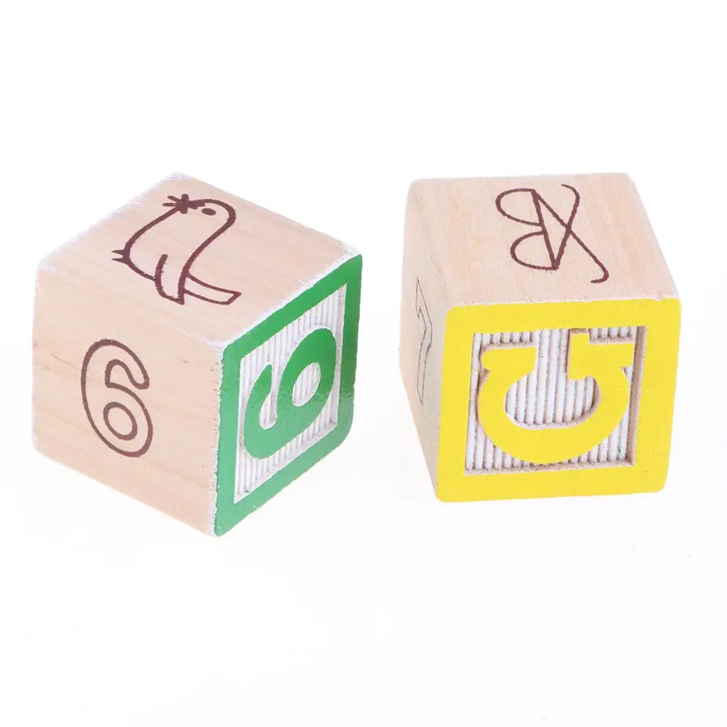 

50Pcs Wooden Cartoon ABC Alphabet Numbers Stack Cognition Educational Toy