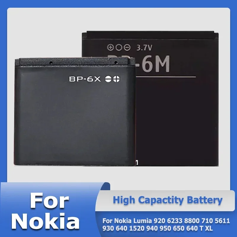 

BP-6X BP-5M BP-6M BV-T5C BV-T3G Battery For Nokia Lumia 920 6233 8800 710 5611 930 640 1520 940 950 650 640 T XL Replace Bateria