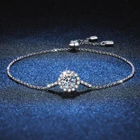Bracelet rond en argent regardé S925 pour femme, bracelet en diamant Moissanite, bijoux de luxe, 1ct, coupe 8H8A, document VVS D 2