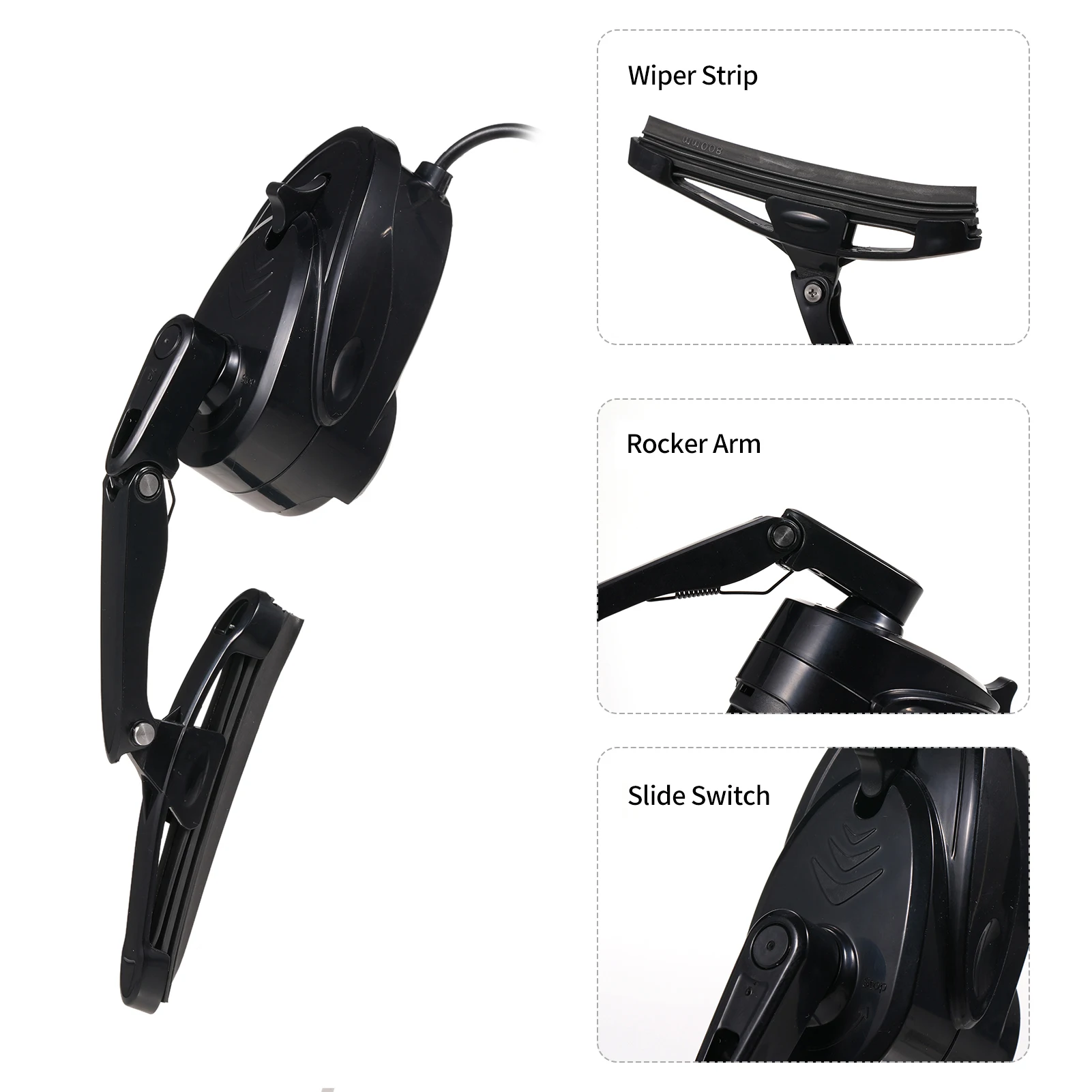 Rechargeable Motorcycle Helmet Wiper Universal Waterproof USB Helmet Windshield Wiper for Most Visor Helmet Mini Electric Wiper