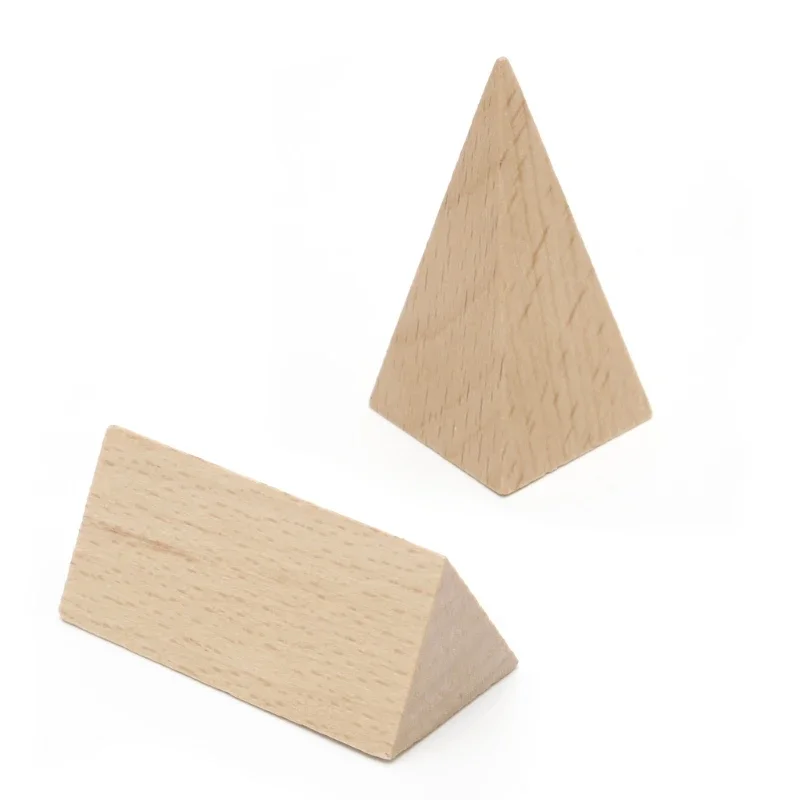 Wooden Geometric Solids 3-D Shapes Montessori for School Home