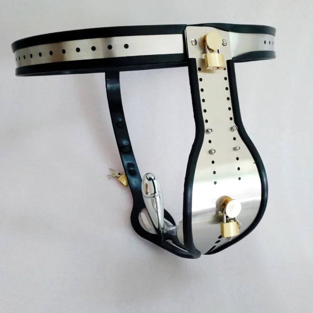 Stainless Steel Silicone Male Invisible Chastity Belt Locking Pants ...