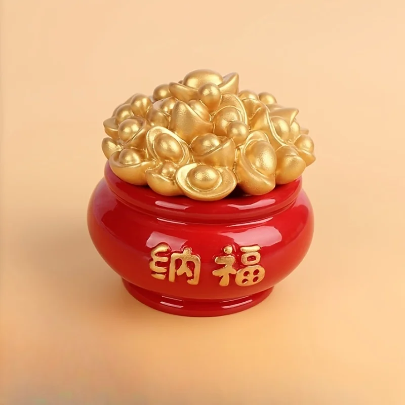 미니 수제 중국 스타일 보물 대야 테이블 장식, 가정 장식 및 자동차 장식, 방, 새해 선물용, 1 개