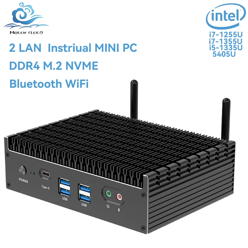 Helorpc Dual LAN Dual Display Fanless Instriual MINI PC 8G 128G DDR4 M2 NVME Support Windows10/11 Linux Pfsense   Computer partaker intel j3060 fanless mini pc dual gigabit lan nuc case barebones computer linux support 2 hdmi aes ni pfsense vpn