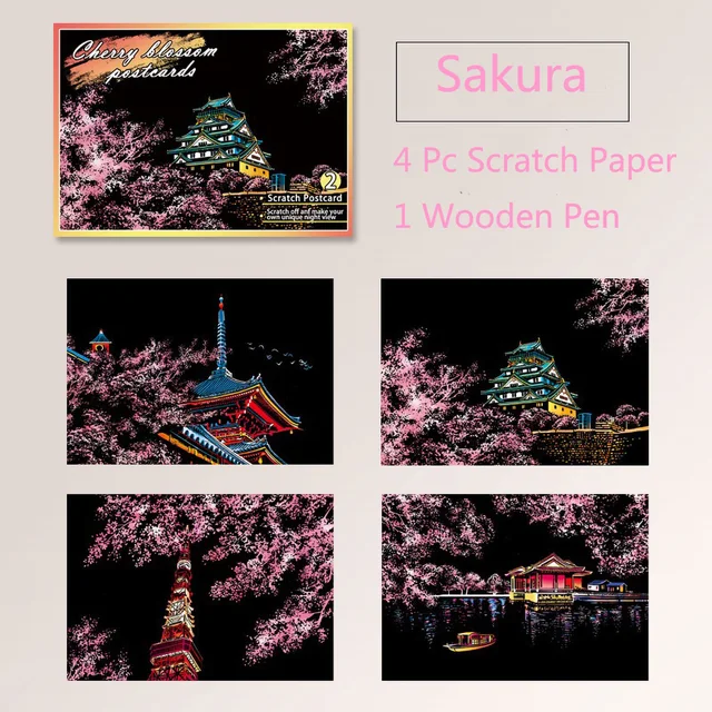 DIY Night Scene Painting Scratch Attractions Series For Child Adult Decompression 2
