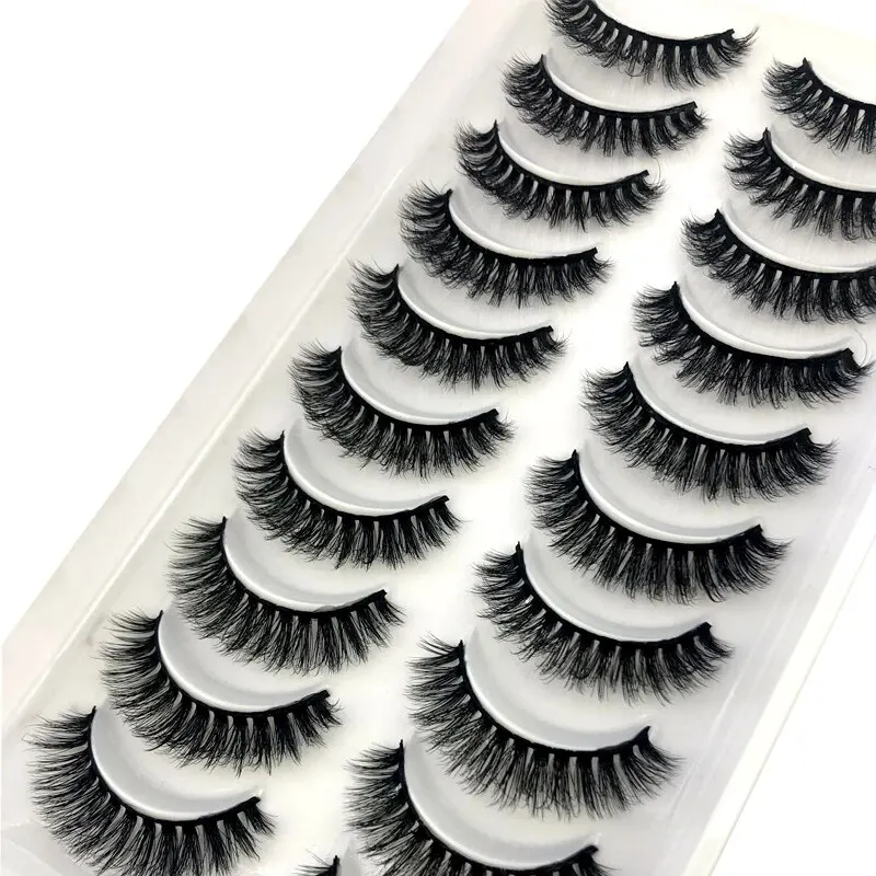 HBZGTLAD Neue 10 Paar 3D Faux Nerz Wimpern Natürliche Falsche Wimpern Dramatische Flauschige Gefälschte Wimpern Make-Up Wimpern Verlängerung Wimpern – Detail 5