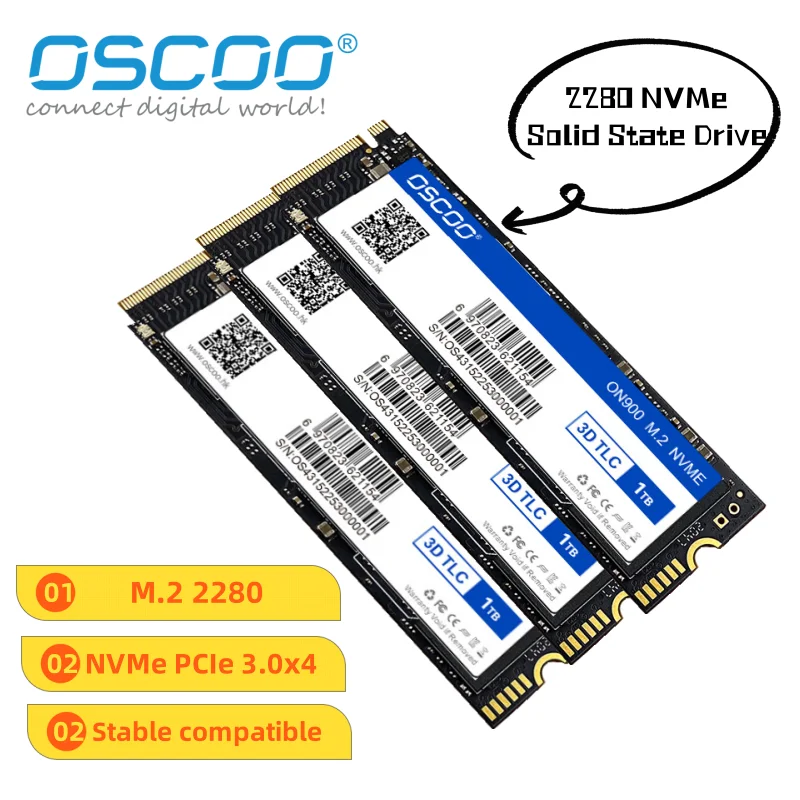 

OSCCO Nvme M2 Ssd Internal Hard Drive for Laptops and PC 2280 1TB 512TB 128TB 3D TLC Nand Flash for Notebook Desktop Ssd диск