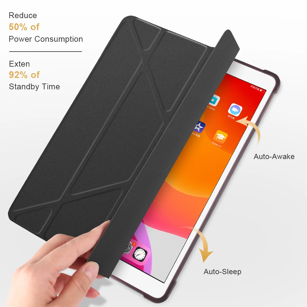 Dteck Case For IPad 7th Generation With Pencil Holder, IPad 10.2 Inch Case, Slim Fit PU Leather Magnetic Flip Folio Stand Case Auto Wake Sleep Smart Cover For 10.2-inch IPad 7th Generation