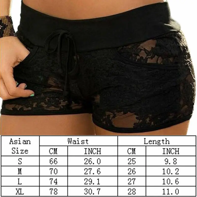 

Brand New Women Fashion Shorts Sexy Black Lace Hollow Out Summer Hot Short Pant