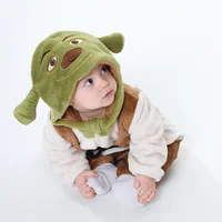 Kawaii Costume pour enfant bébé 0-3 ans mignon vert monstre combinaison hiver chaud Onesie Anime Cosplay Kigurumis tenue 2024 5
