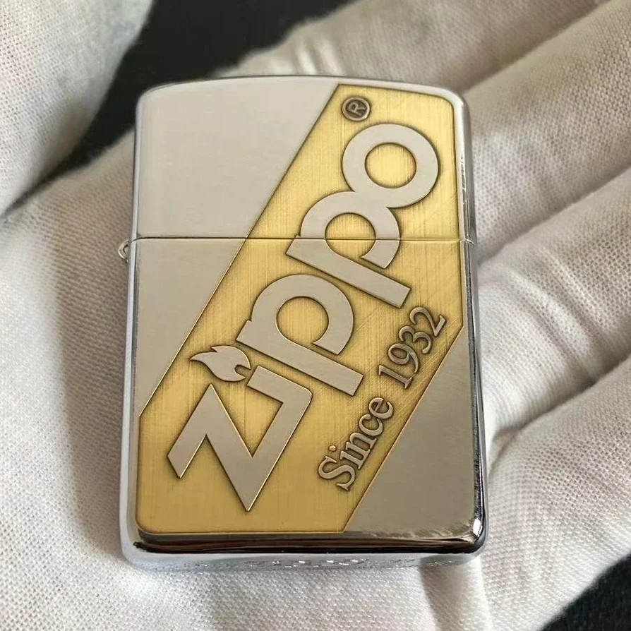 Zippo lighter White Chrome Both-Sided Craved Zippo Logo 1932 Windproof Collection in box