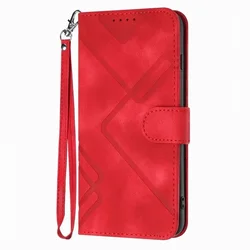 Stylish Flip Wallet Phone Case with Card Pocket & Lanyard - 6Plus or 6S Plus (Big Red ND)