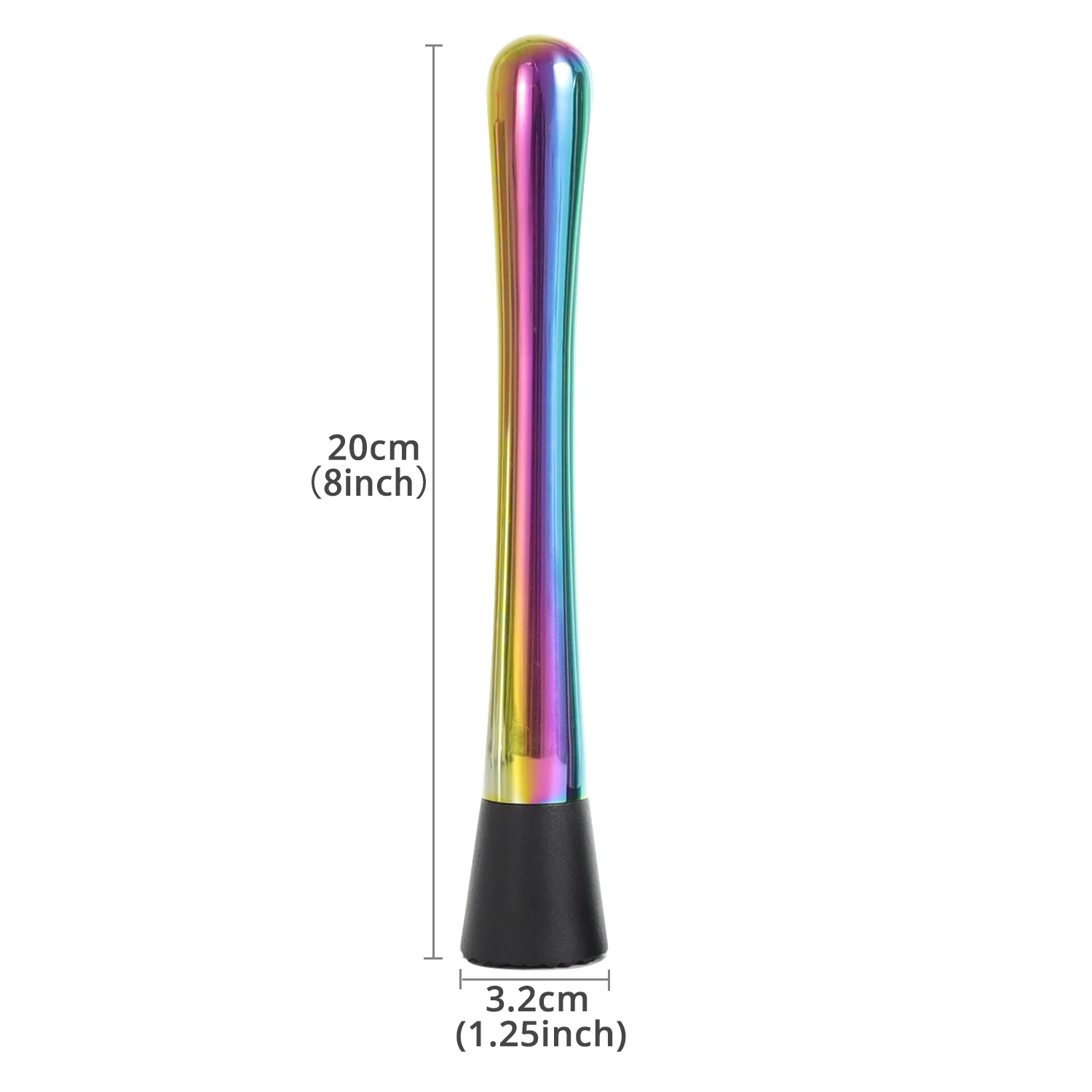 Bar Tools Cocktail Muddler 8Inch Stainless Steel With Grooved Nylon Head