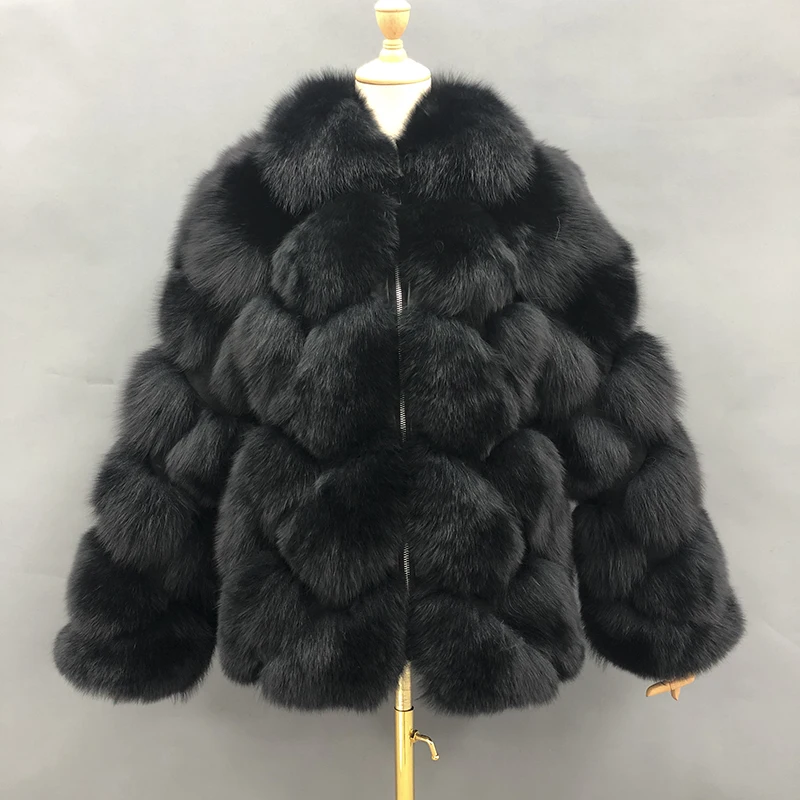 

Женская короткая шуба из меха лисы JANEFUR, утепленная шуба из натурального меха лисы, зима 2024