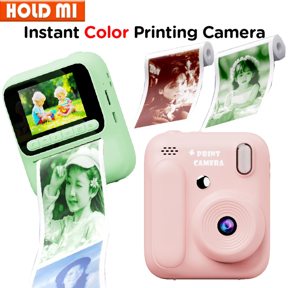 New Kids Instant Printing Camera 5 Color Print Camera 1080P 2.4inch Display Camera Print Photo Music Boys Girls Gift