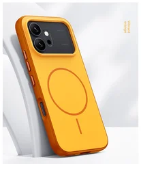Premium Hard Silicone Magnetic Wireless Charging Case for Huawei Honor - Protective Phone Cover (Orange)
