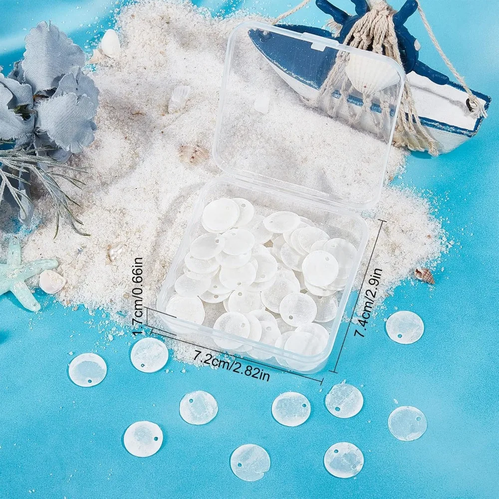 210 Stück Capiz Muschel-Anhänger - Naturweiße Muschelscheiben Für Schmuck
