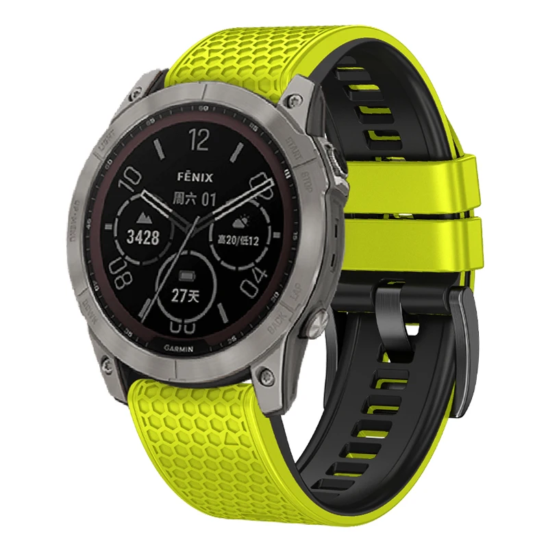 Silicone Quick Release Watchband, 22/26mm Smartwatch Strap