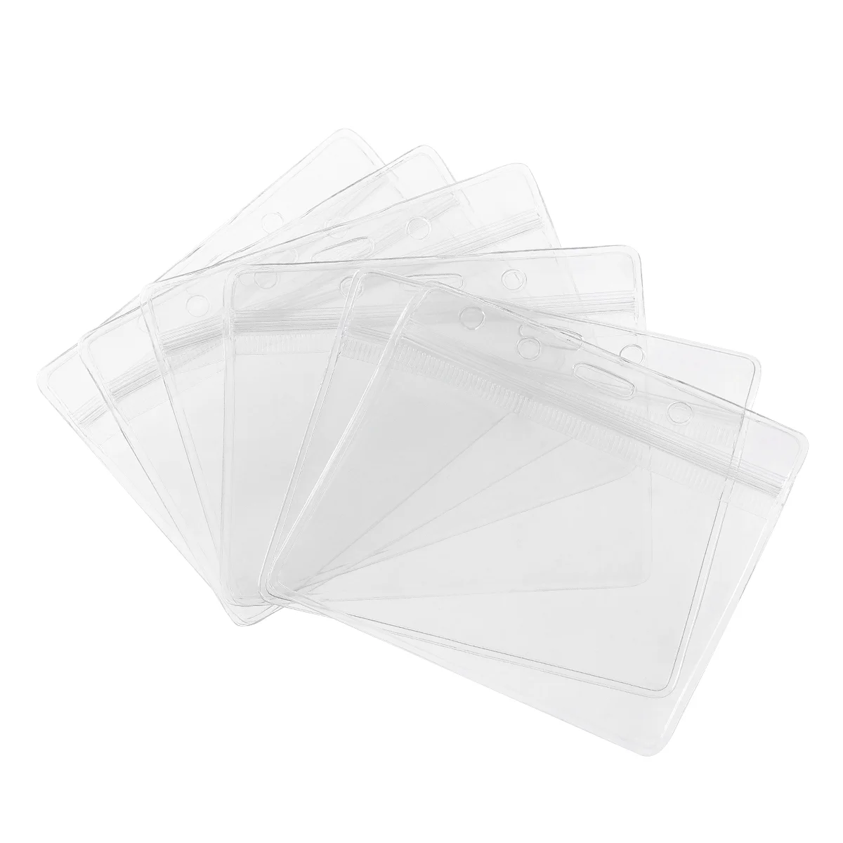 Transparent Vinyl Plastic ID Card Clear Stand Horizontal Name Tag Waterproof Name Plate Office Supplies