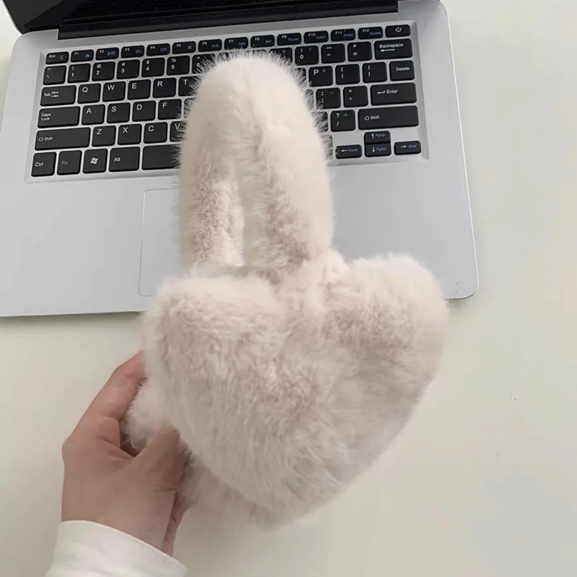 Y2k Korea Women Kawaii Pink Love Heart Earmuffs Winter Warm Thickened Japanese JK Ear Protection Cycling Earbags Accessories