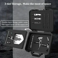 Multipurpose Military Shovel for Outdoor Survival Multipurpose Axe Pickaxe Shovel Compass & Flashlight Outdoor Camping Tools Set 2