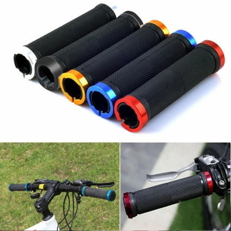 Bicycle Handlebar Grips Rubber MTB Alloy Lock Bilateral Anti Slip Cycling BMX Accessories