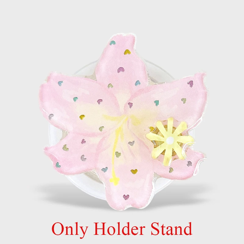 Stylish Strawberry Grip Tok Stand with Gradient Stars and Magnetic Wireless Charging Cover