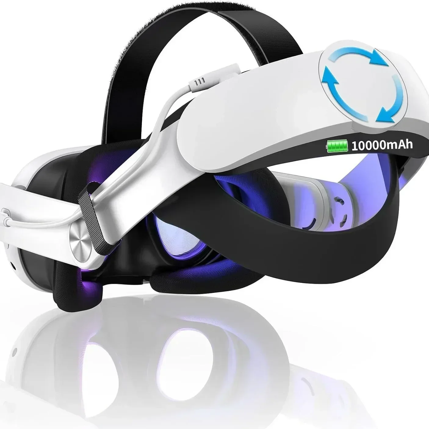 Head mounted VR Accessories RGB Battery 10000mAh RGB Battery Fast Charge 18W for Oculus Quest 2 Quest 3 3s vr face pad vr lens protector vr prescription lenses vr head strap vr infrared light vr controller vr battery charger station vr stand vr cable management vr radiator fan